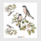 赤かわいらしヴィンテージの鳥 シール (シート)