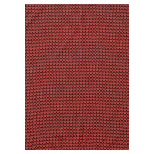 赤かわいらし伝統的中国の舞扇の柄 テーブルクロス (正面)