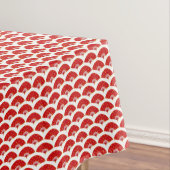 赤かわいらし伝統的中国の舞扇ホワイト テーブルクロス (インサイチュ)