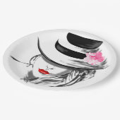 赤かわいらし唇紙プレート ペーパープレート (アングル)