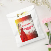 赤かわいらし女のパーソナライズされたバチェロレッテ フェイバーバッグ (封をした状態)