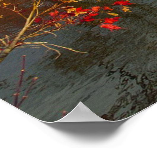 赤かわいらし木の庭日本のの写真 ポスター (角)