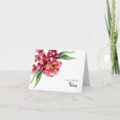 赤かわいらし水色の花 サンキューカード (正面)