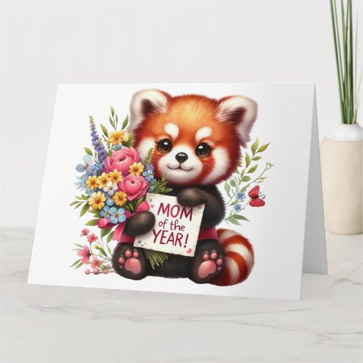 赤かわいらし熊マザーズのデイカード カード (正面)