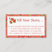 赤かわいらし珊瑚花の名刺 割引カード (裏面)