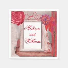 赤かわいらし素朴 スタンダードカクテルナプキン