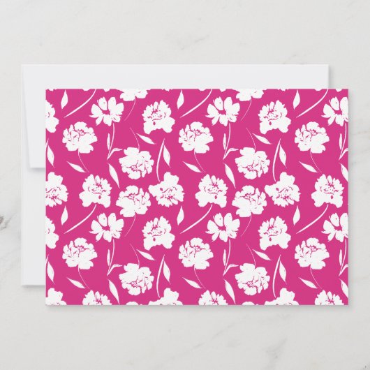 赤かわいらし紫ピンクの白い写真40歳の誕生日 招待状 (裏面)