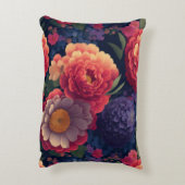 赤かわいらし紫色の花フローラ写真テンプレート アクセントクッション (裏面(縦))