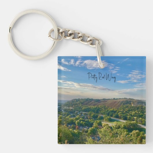 赤かわいらし翼アクリルキーチェーン キーホルダー (正面)