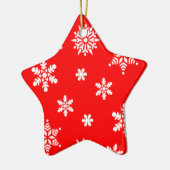 赤かわいらし背景の休日の雪 セラミックオーナメント (左)