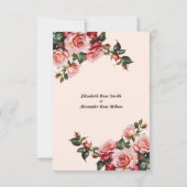 赤かわいらし色のバラ結婚の花 サンキューカード (裏面)