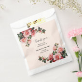 赤かわいらし色のバラ結婚の花 フェイバーバッグ (封をした状態)