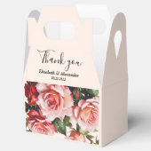 赤かわいらし色のバラ結婚の花 フェイバーボックス (オープン)