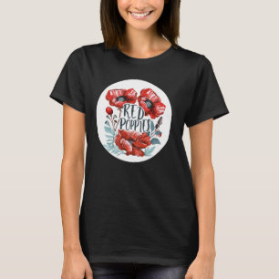 赤かわいらし花愛好家のためのケシの衣装 Tシャツ