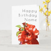 赤かわいらし花王フローラアールデコ誕生日 カード (黄色い花)