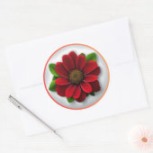 赤かわいらし花#1 ラウンドシール (封筒)
