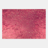 赤かわいらし金ゴールドクリスマスツリー ラッピングペーパーシート (正面3)