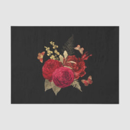 赤かわいらし金ゴールド水色バラ蝶 薄葉紙