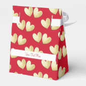 赤かわいらし金ゴールド白パーソナライズされた フェイバーボックス (裏面サイド)