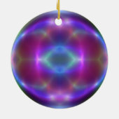 赤かわいらし青パープル抽象芸術クリスマスオーナメント セラミックオーナメント (裏面)