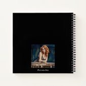 赤かわいらし髪レディープラト引用文ブルーブラックジャーナル ノートブック (裏面)