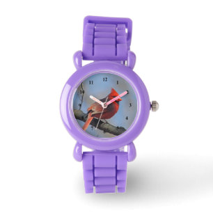 赤かわいらし（鳥）ショウジョウコウカンチョウ写真 腕時計