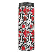 赤かわいらし、黒、白の花柄 タンブラー (裏面)