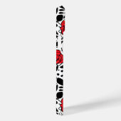 赤かわいらし、黒、白の花柄 Case-Mate iPhoneケース (裏面 / 右)