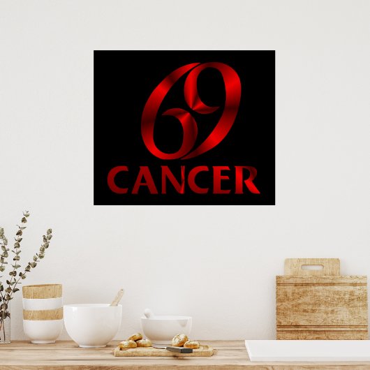 赤がん占星術記号 ポスター (キッチン)