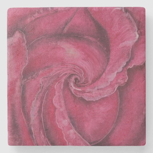 赤がクローズアップで上昇した ストーンコースター (正面)