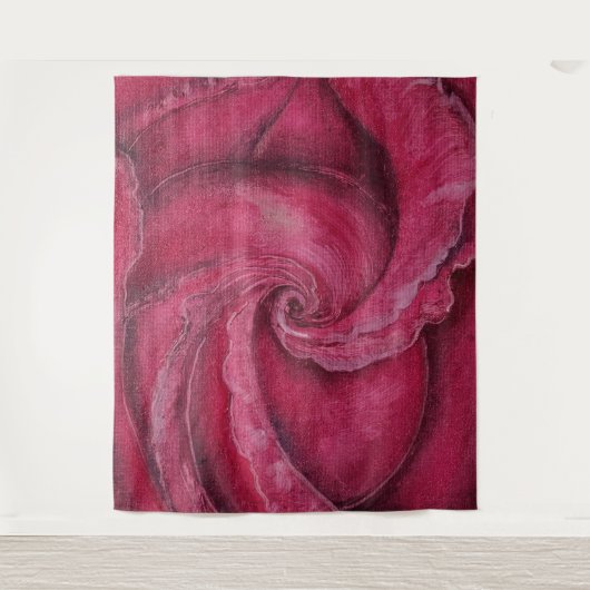 赤がクローズアップで上昇した タペストリー (正面)