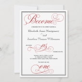 赤が一つのクリスチャン結婚式招待状になる 招待状 (正面)