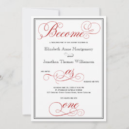 赤が一つのクリスチャン結婚式招待状になる 招待状