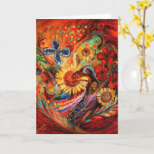 赤が赤に カード (黄色い花)