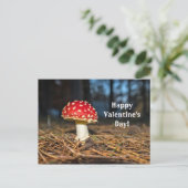 赤きのこのバレンタインデーのはがき ポストカード (スタンド正面)