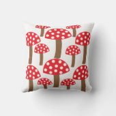 赤きのこの可愛い植物模様 クッション (裏面)