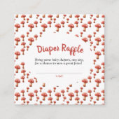 赤きのこ赤ちゃんシャワーおむつラッフル エンクロージャーカード (正面)