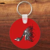 赤きらめくの黒い文字 キーホルダー (正面)