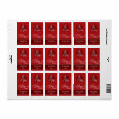 赤きらめくクリスマスツリー渦巻きホリデーギフトT ラベル (フルシート)