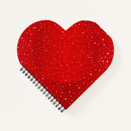 赤きらめくグリッター抽象芸術 ノートブック