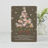 赤きらめく円クリスマスツリーホリデーパーティー 招待状 (スタンド正面)