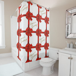 赤きらめく弓シーズンのご挨拶 シャワーカーテン