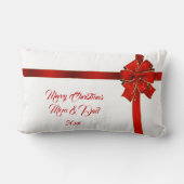 赤きらめく弓シーズンのご挨拶 ランバークッション (裏面)