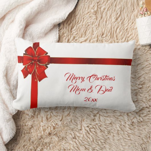 赤きらめく弓シーズンのご挨拶 ランバークッション (ブランケット)