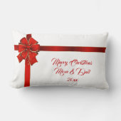 赤きらめく弓シーズンのご挨拶 ランバークッション (正面)