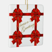 赤きらめく弓シーズンの挨拶の写真 セラミックオーナメント (右)