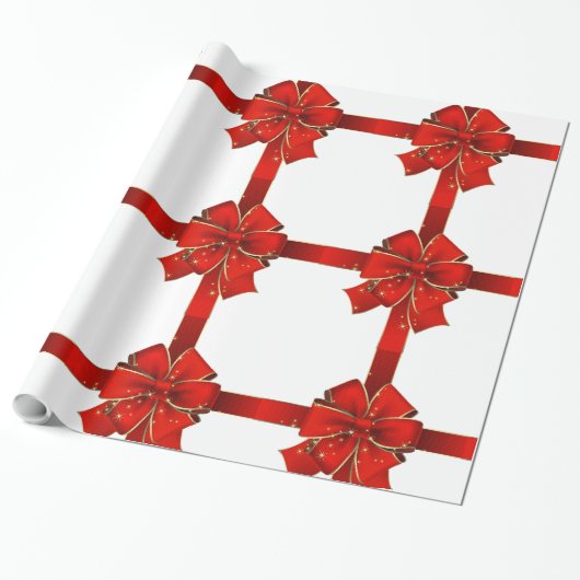 赤きらめく弓季節のごあいさつ包装紙 ラッピングペーパー (アンロールド)