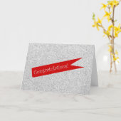 赤きらめく旗おめでとう カード (黄色い花)