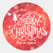 赤きらめく星メリークリスマス ラウンドシール (正面)