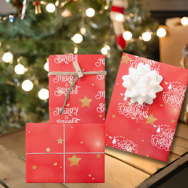 赤きらめく星メリークリスマス ラッピングペーパーシート